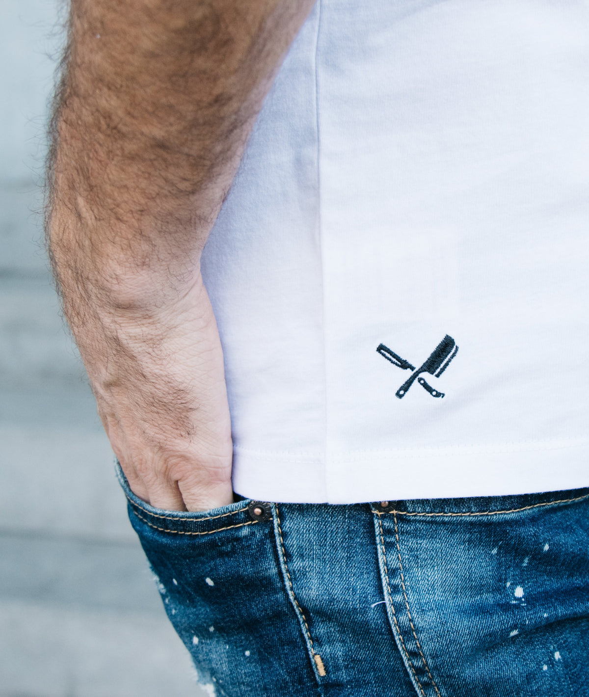 Barber & Butcher Cutted Neck t-shirt by Distorted People