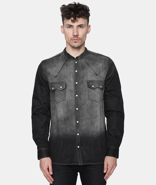 HARK regular fit stand-up collar shirt by Distorted People