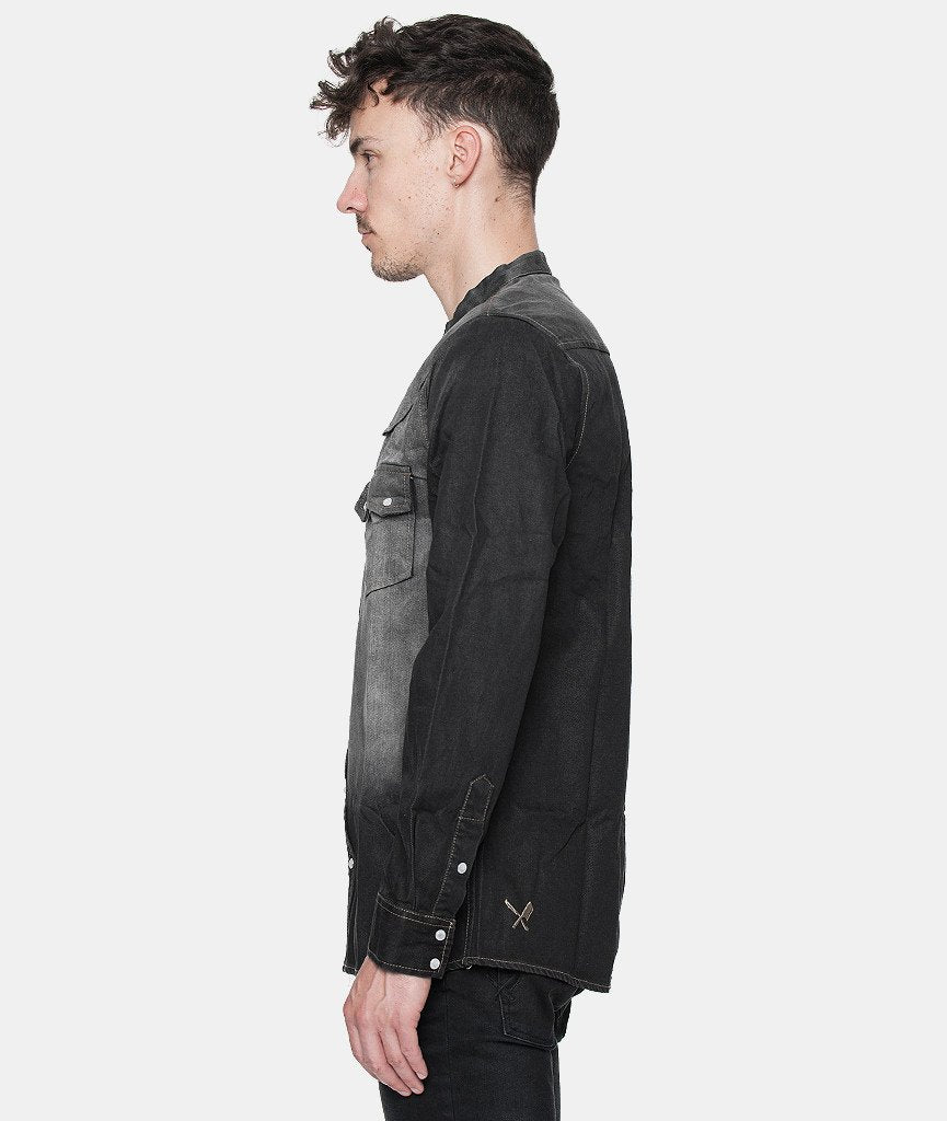 HARK regular fit stand-up collar shirt by Distorted People