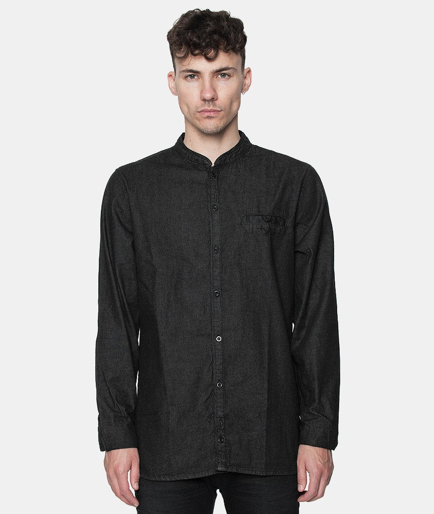 HOWIE regular fit stand-up collar shirt by Distorted People