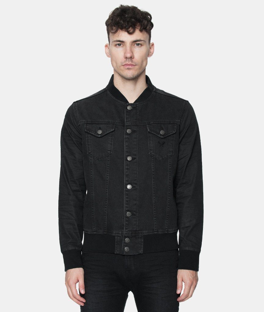 JERK slim cut denim bomber jacket by Distorted People