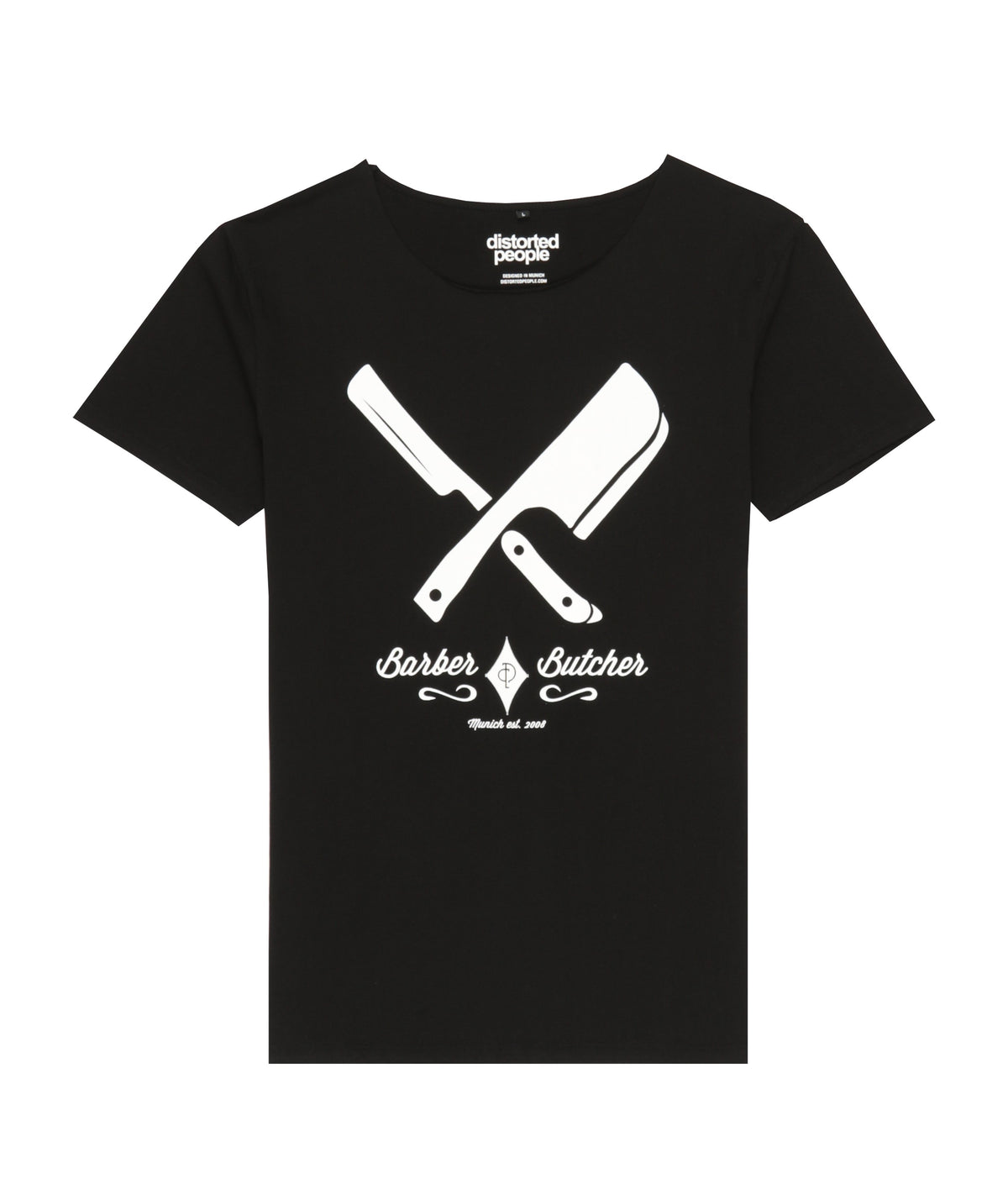Barber & Butcher Cutted Neck t-shirt by Distorted People