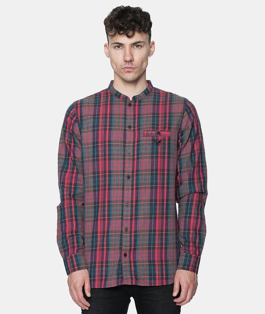 HOWIE regular fit stand-up collar shirt by Distorted People