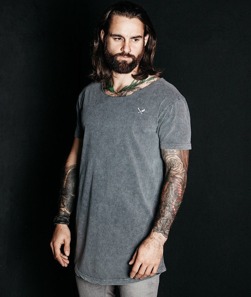 CUTTED NECK long t-shirt by Distorted People