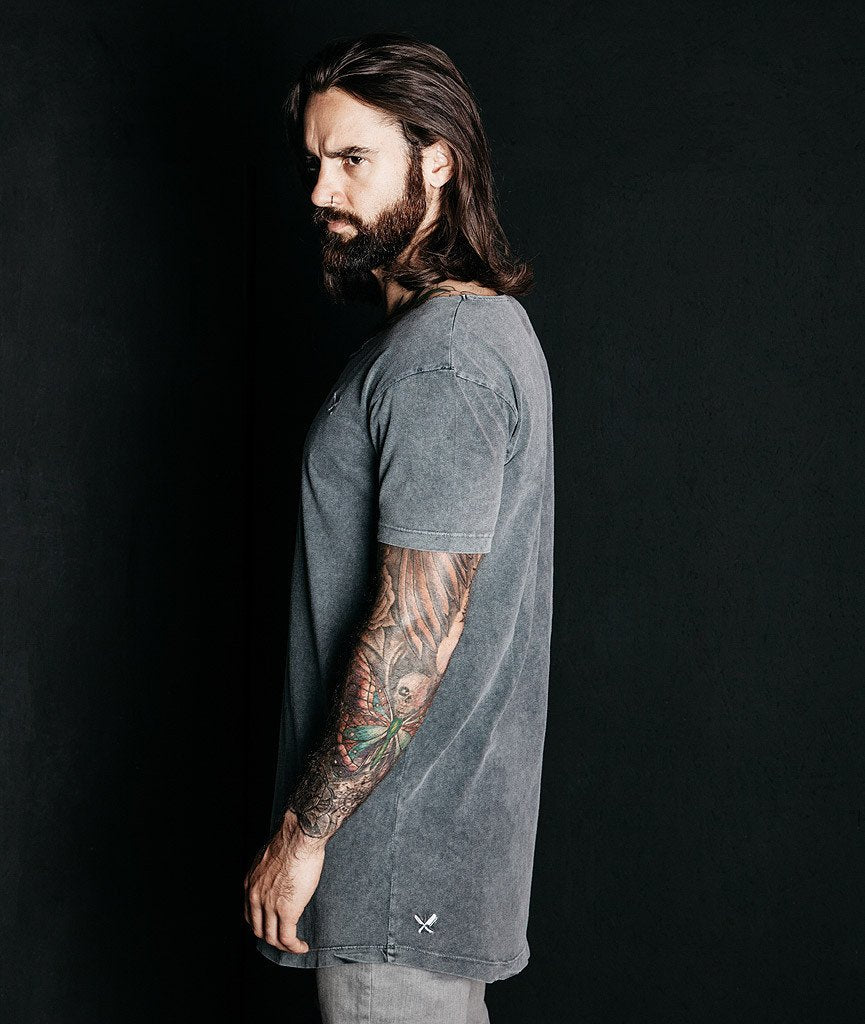 CUTTED NECK long t-shirt by Distorted People