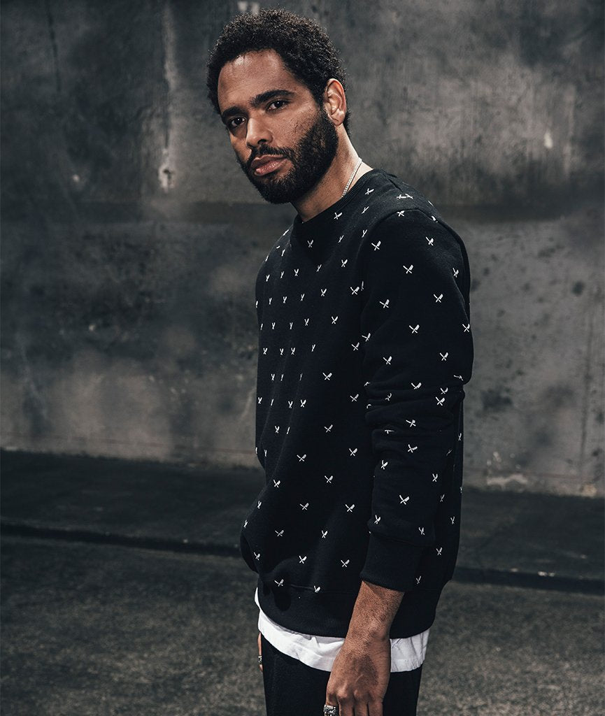 Allover Blades Crew Neck Sweater sweatshirt by Distorted People