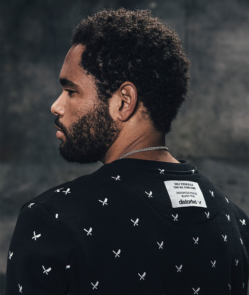 Allover Blades Crew Neck Sweater sweatshirt by Distorted People