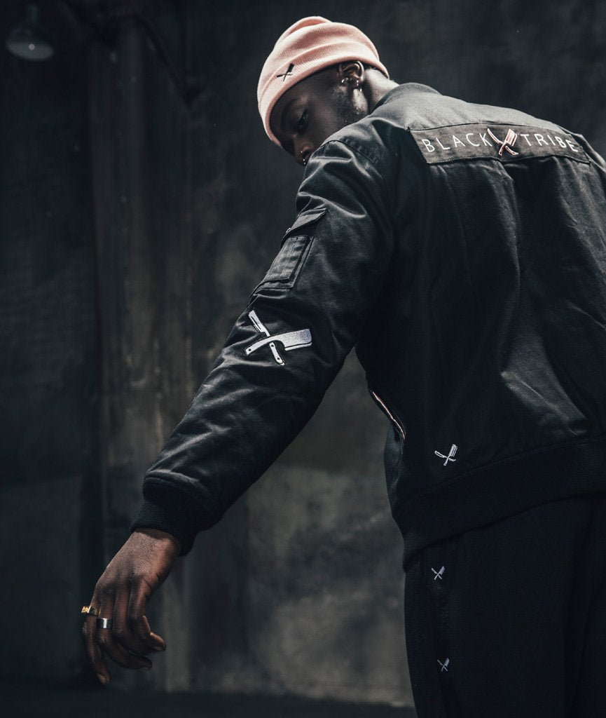 Black Tribe Patched Bomber jacket by Distorted People