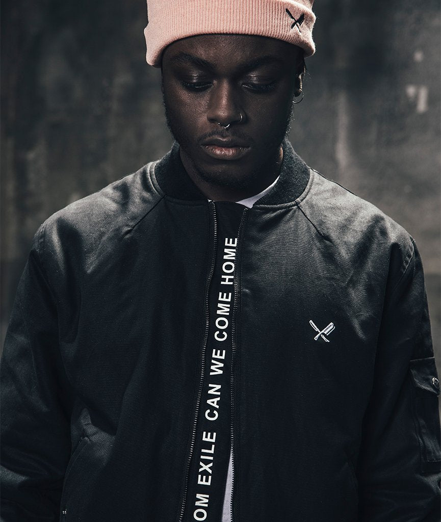 Black Tribe Patched Bomber jacket by Distorted People