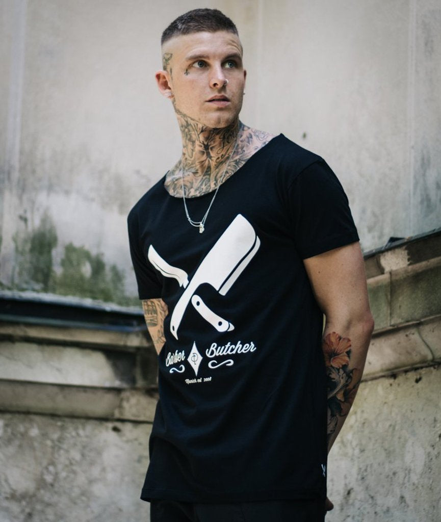 Barber & Butcher Cutted Neck t-shirt by Distorted People