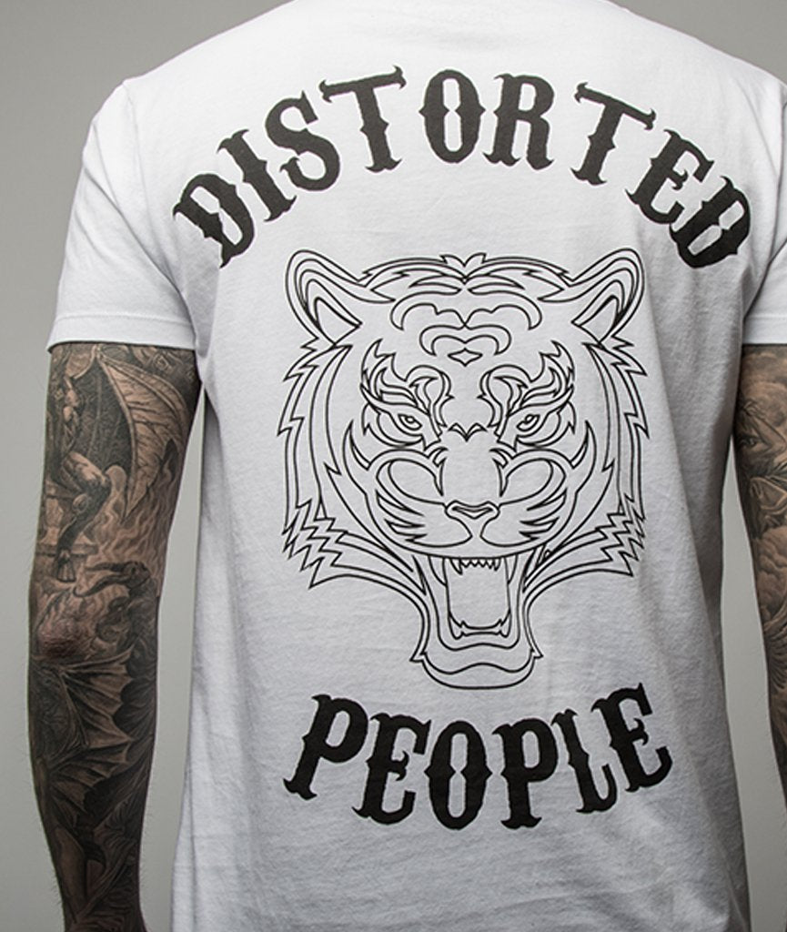 Cutted Neck Tiger long t-shirt by Distorted People