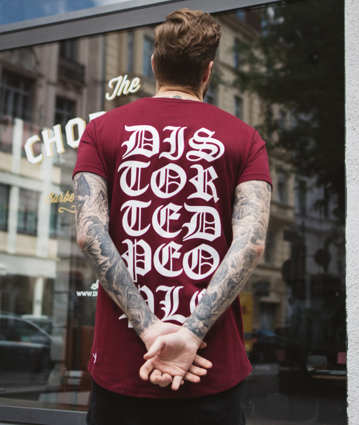 B&B Grand Crew Neck Lettering long t-shirt by Distorted People