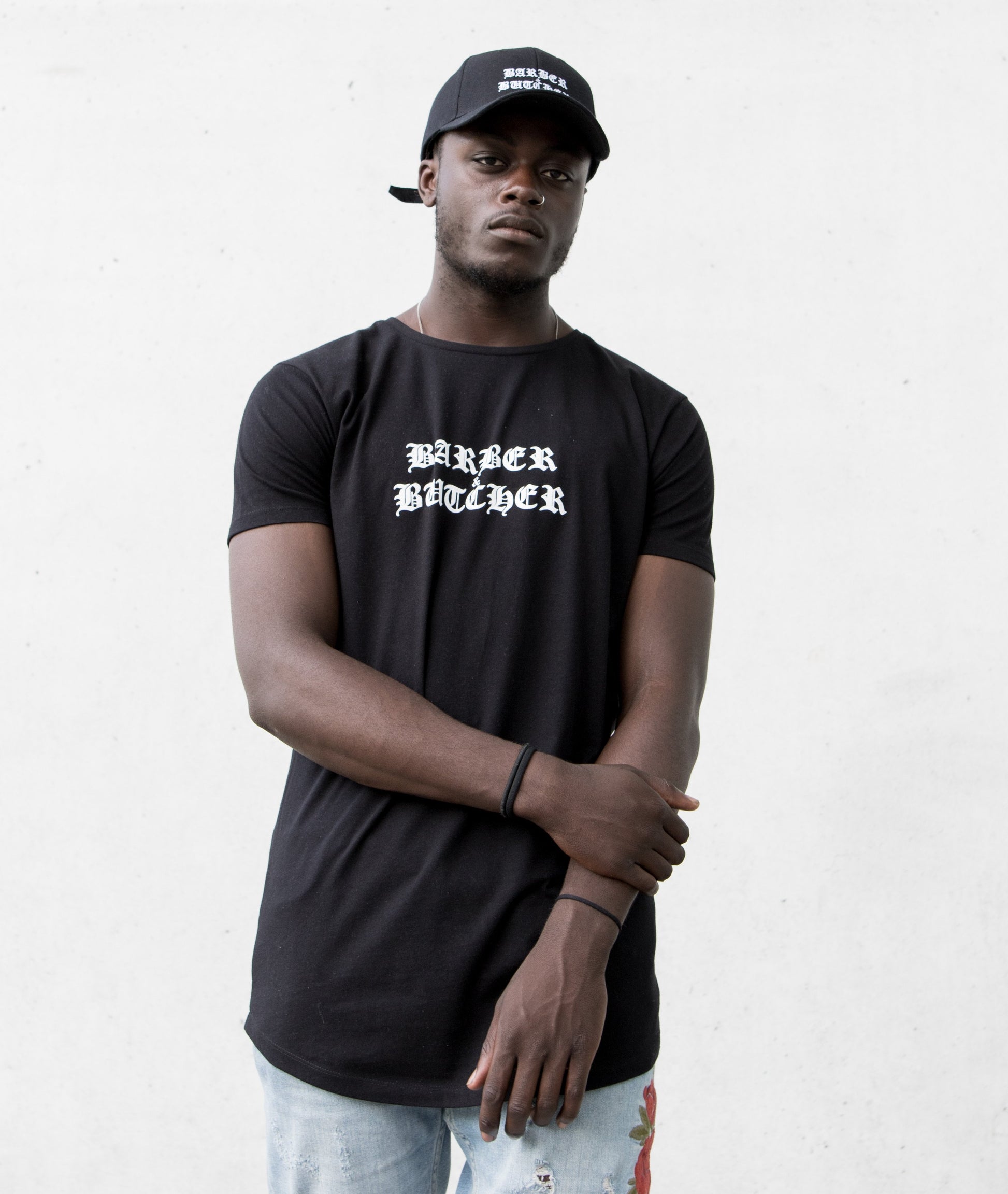 B&B Grand Crew Neck Lettering long t-shirt by Distorted People