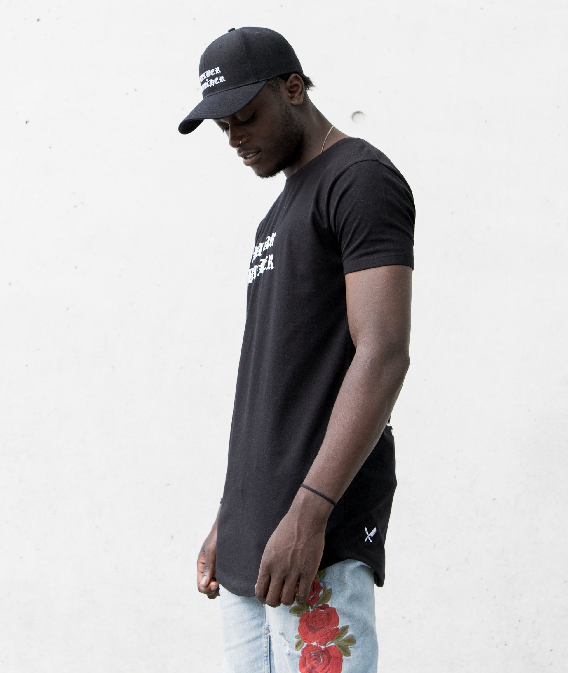 B&B Grand Crew Neck Lettering long t-shirt by Distorted People