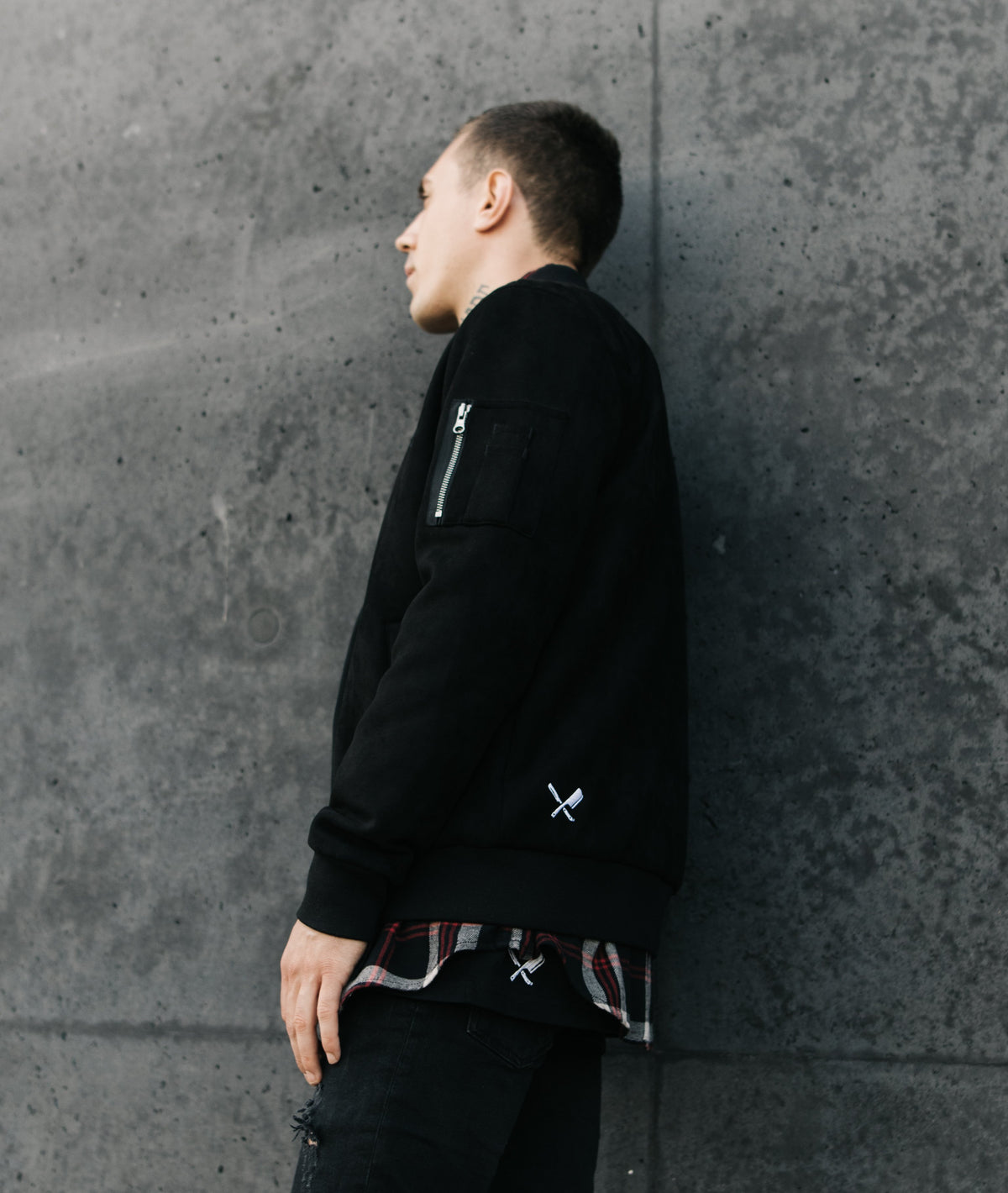 Classic Suede Bomber Jacket jacket by Distorted People