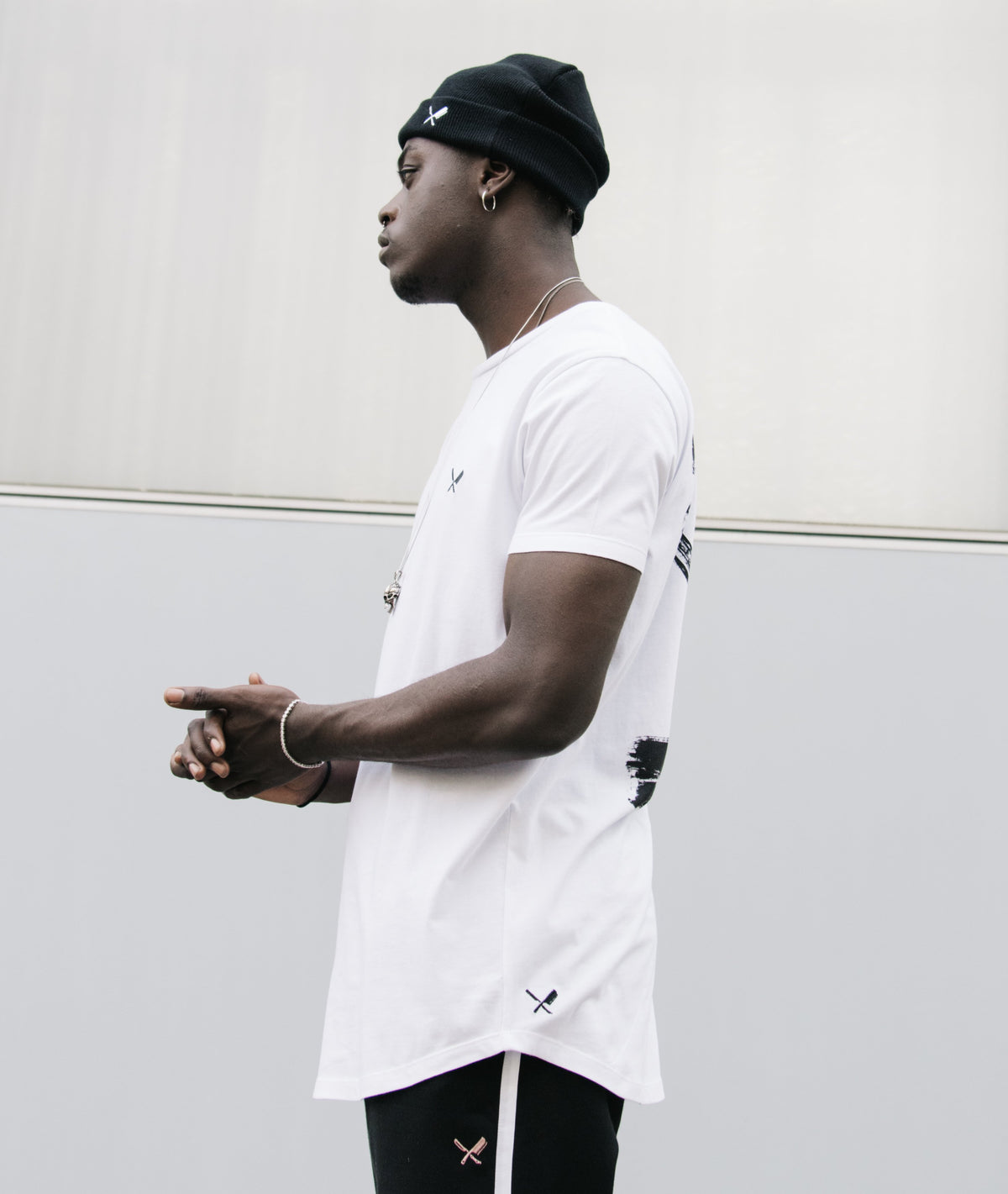 Grand Crew Neck Inked Blades long t-shirt by Distorted People