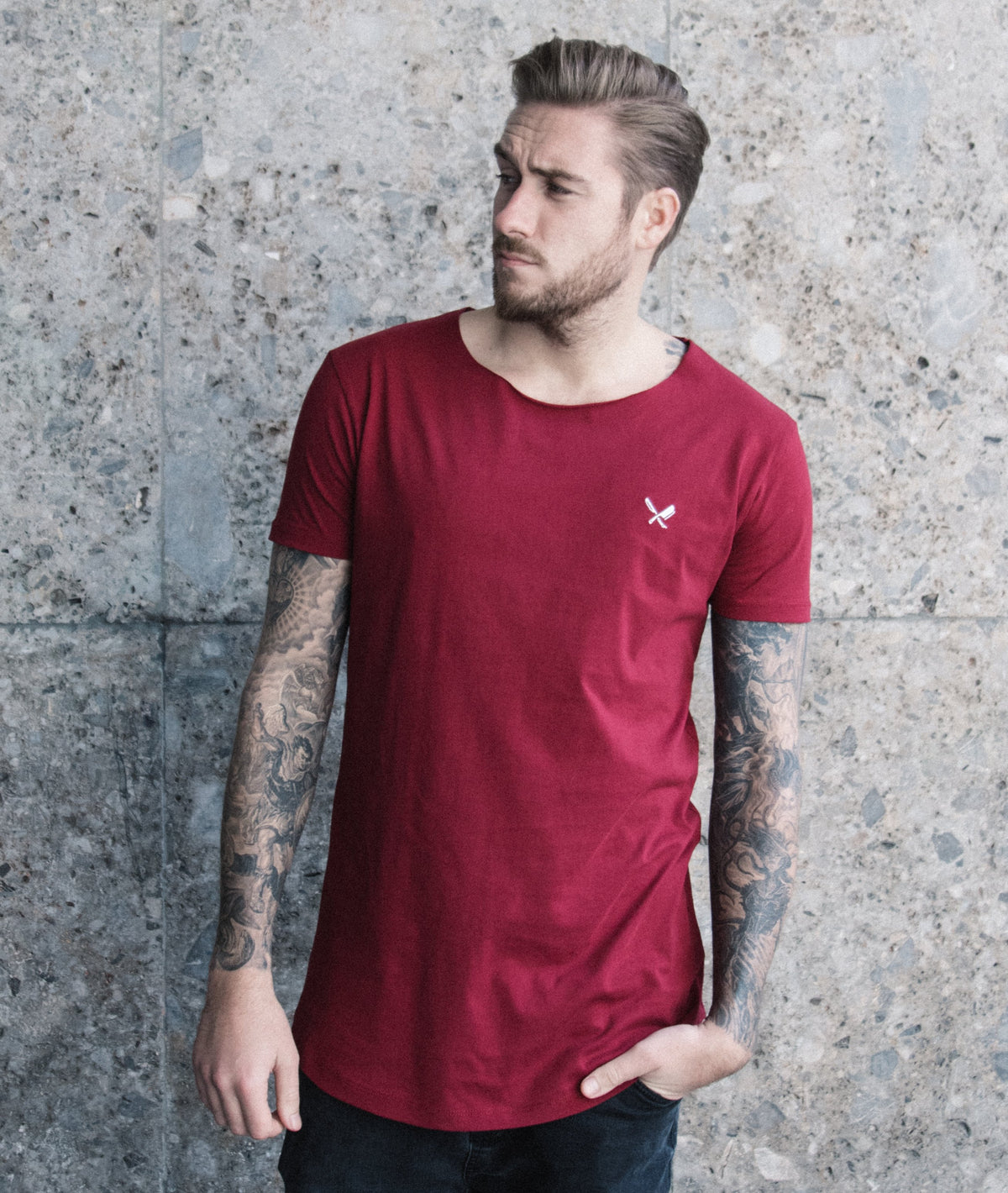 Cutted Neck long t-shirt by Distorted People