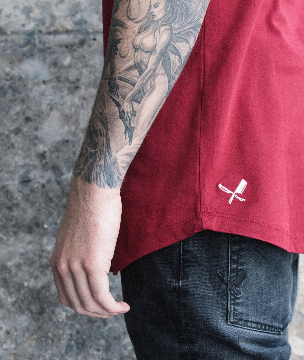 Cutted Neck long t-shirt by Distorted People