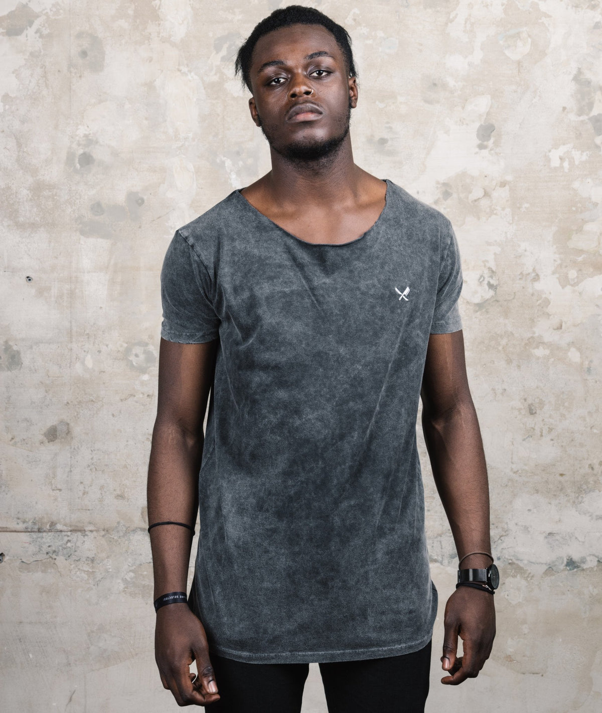 Cutted Neck long t-shirt by Distorted People