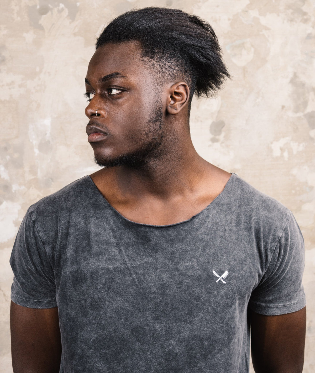 Cutted Neck long t-shirt by Distorted People