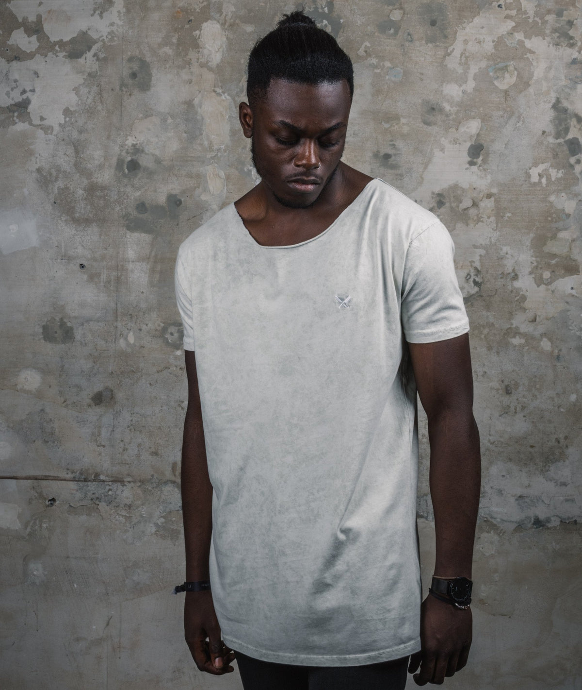 Cutted Neck long t-shirt by Distorted People