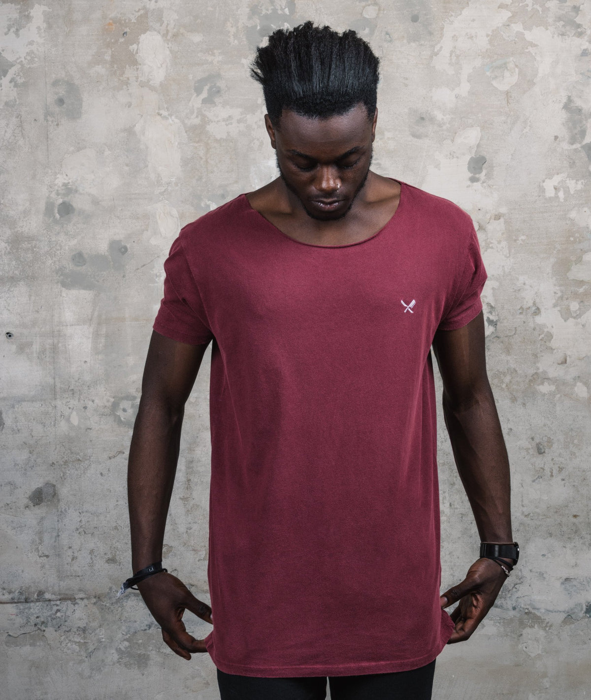 Cutted Neck long t-shirt by Distorted People
