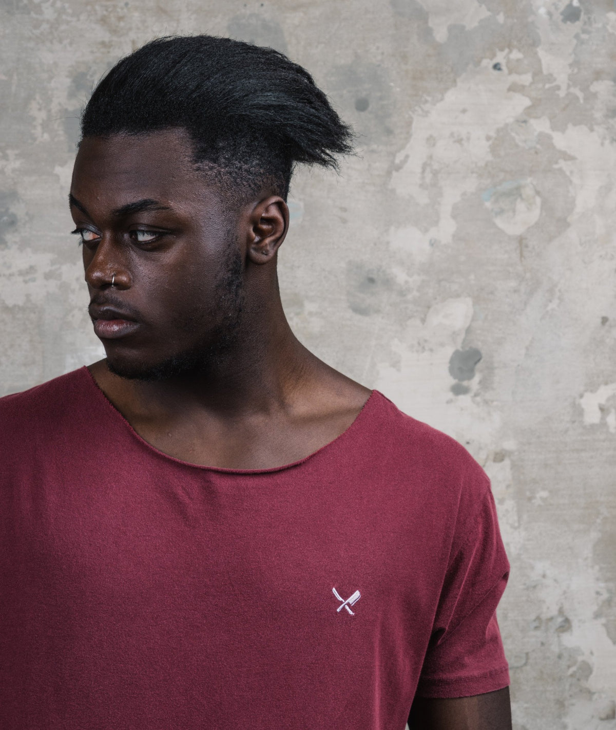 Cutted Neck long t-shirt by Distorted People