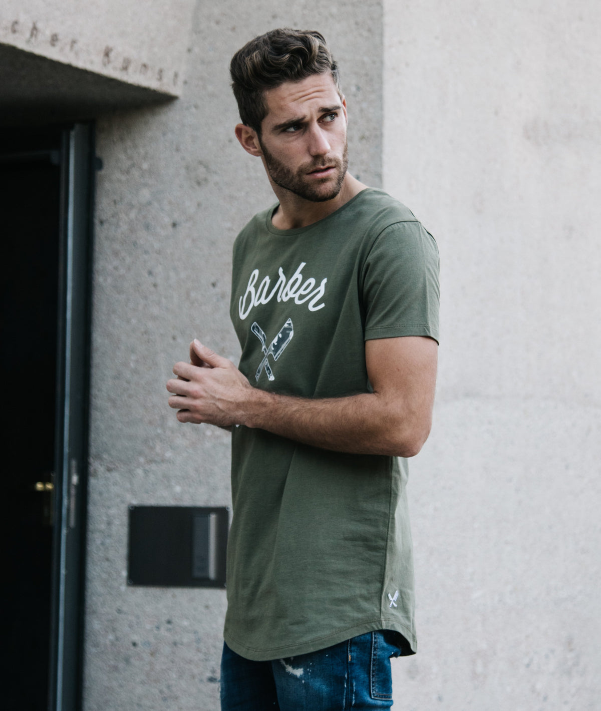 BB Blades Camo Grand Crew Neck long t-shirt by Distorted People