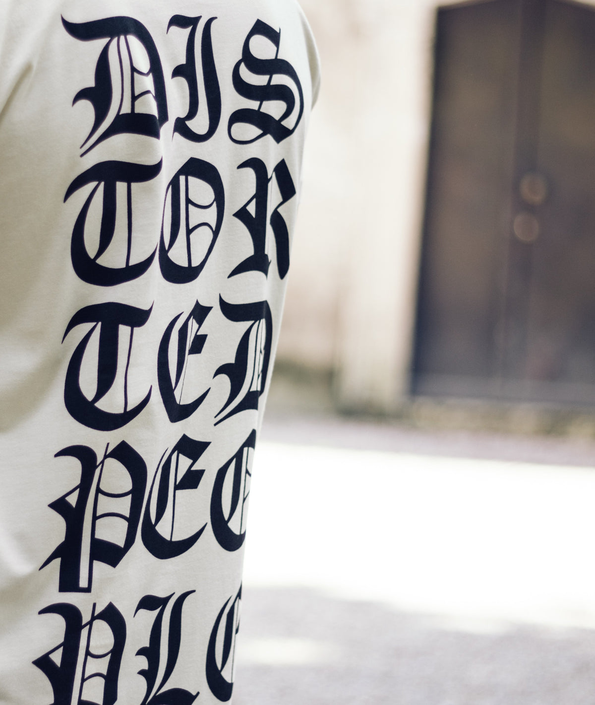 Grand Crew Neck Lettering long t-shirt by Distorted People