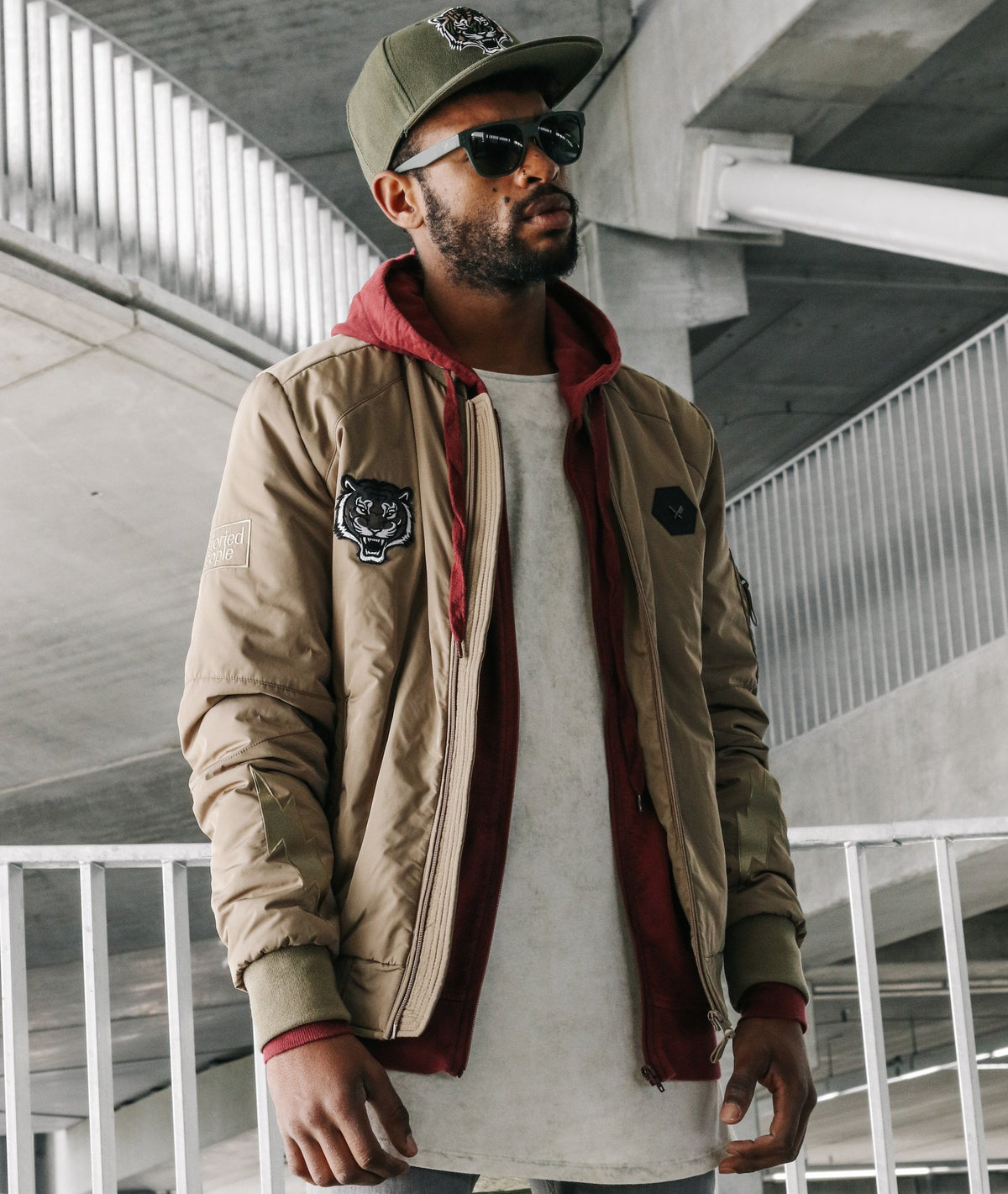 PATCH-SERIES TEAM slim cut bomber jacket by Distorted People
