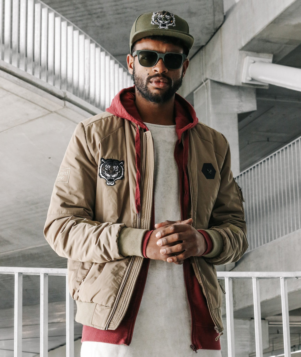 PATCH-SERIES TEAM slim cut bomber jacket by Distorted People