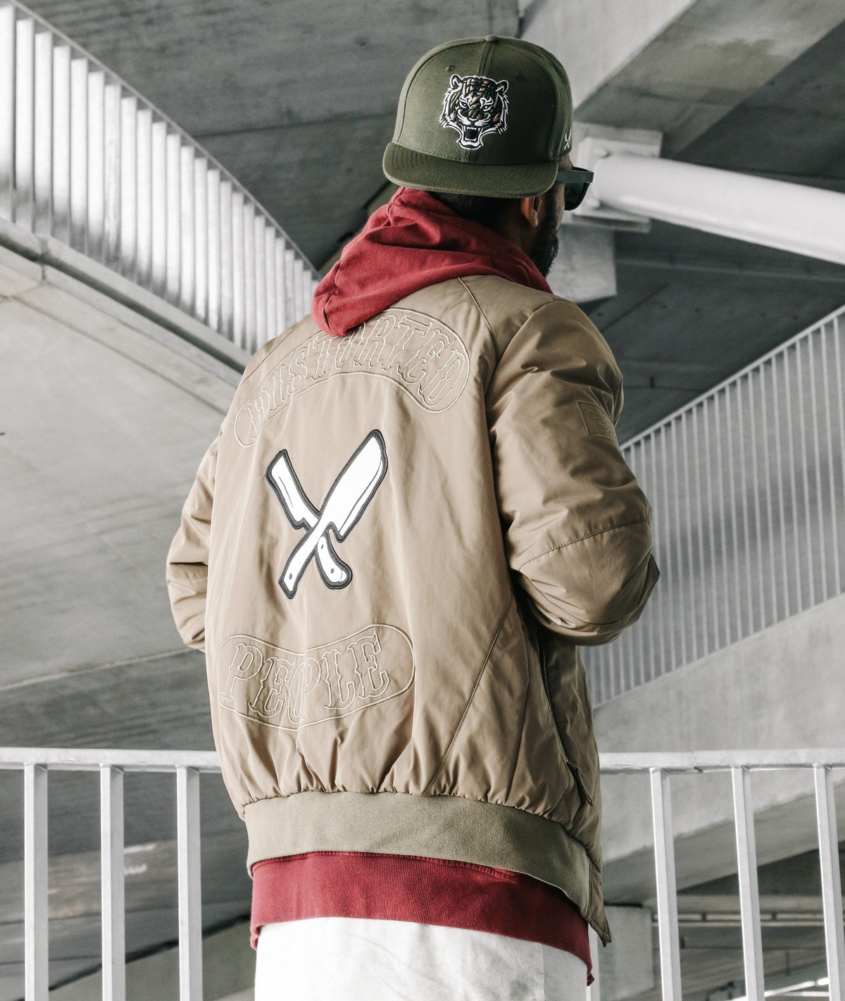 PATCH-SERIES TEAM slim cut bomber jacket by Distorted People
