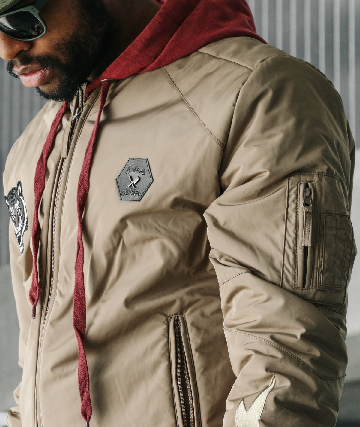 PATCH-SERIES TEAM slim cut bomber jacket by Distorted People