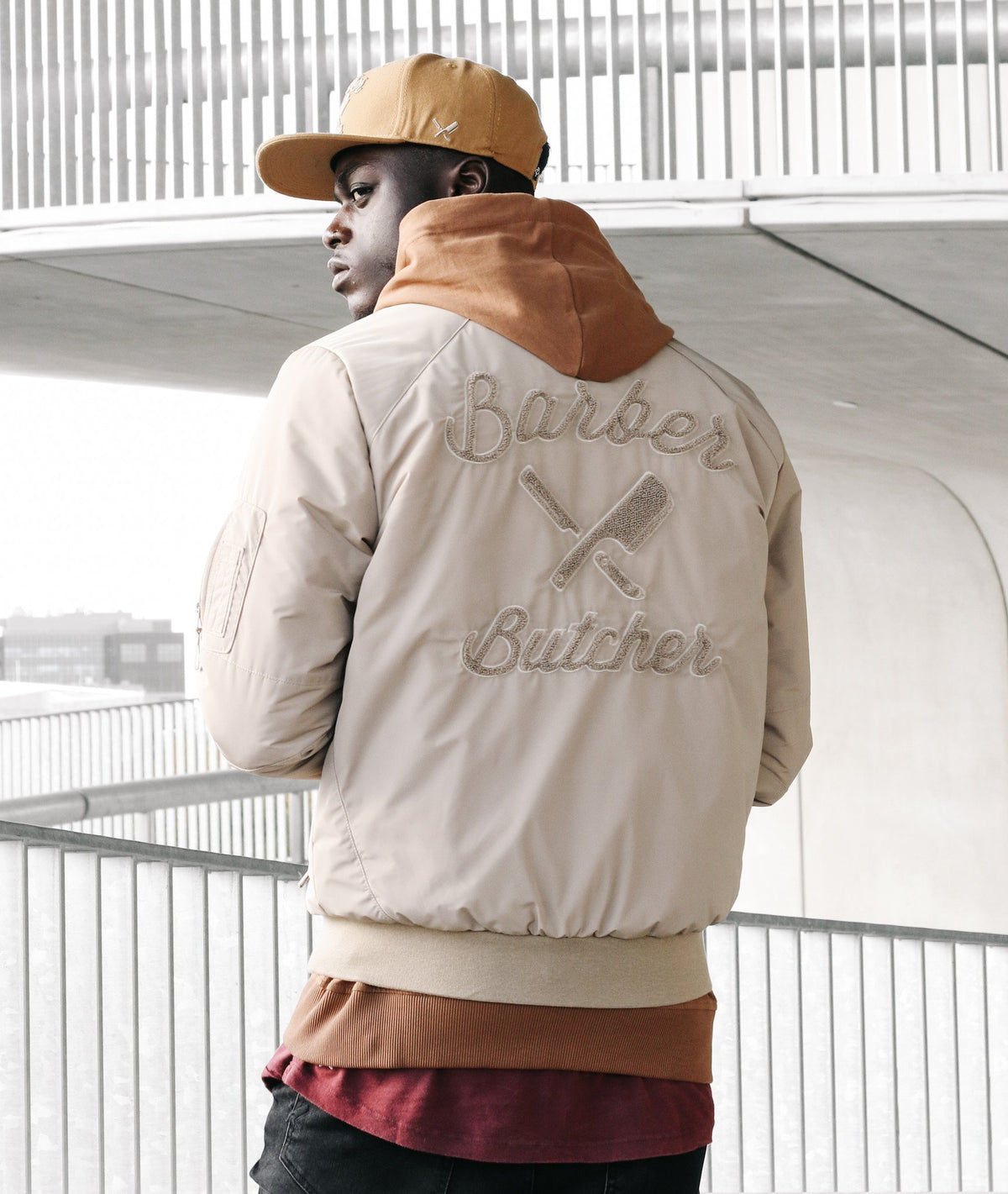 PATCH-SERIES BB BLADES slim cut bomber jacket by Distorted People