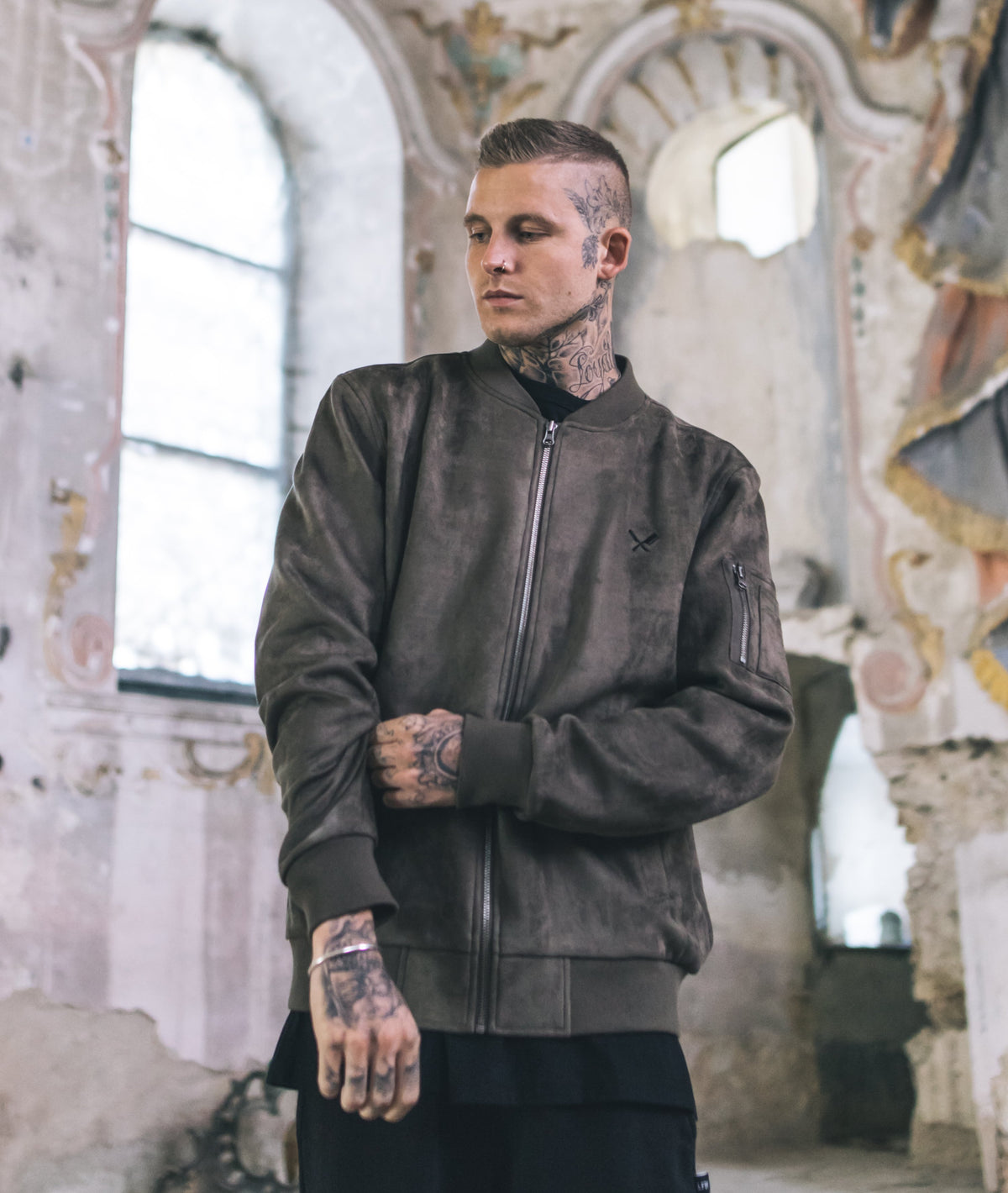 Classic Suede Bomber Jacket jacket by Distorted People
