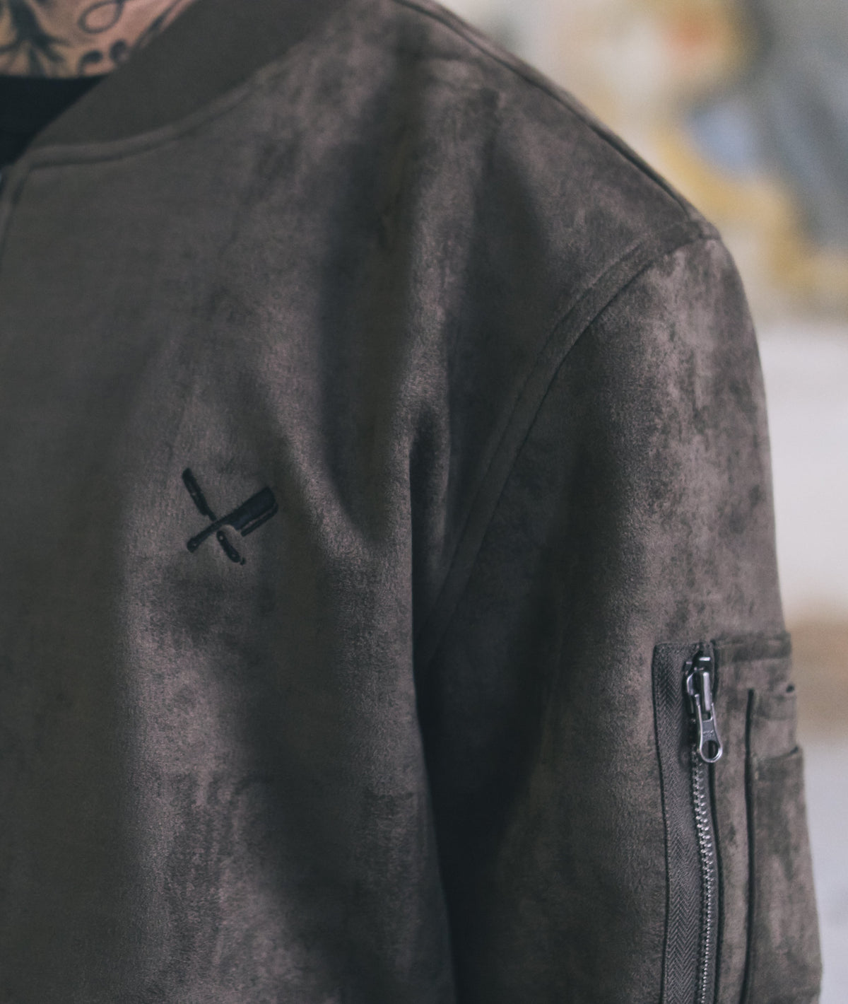 Classic Suede Bomber Jacket jacket by Distorted People