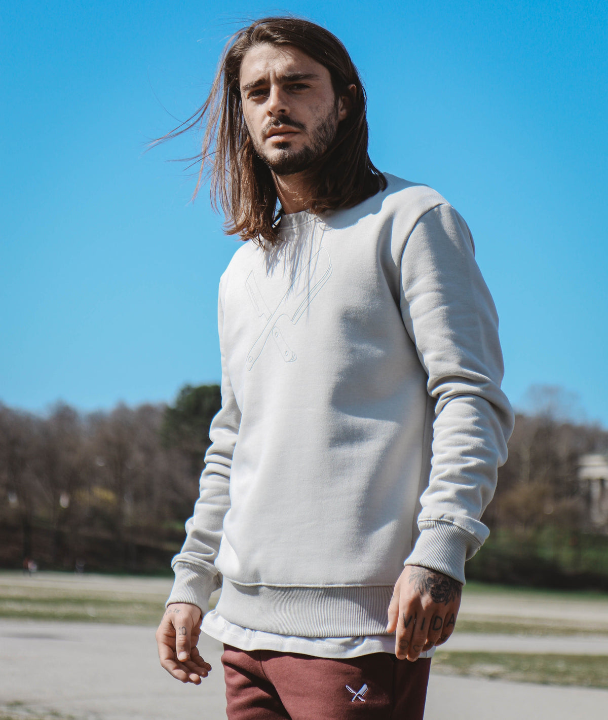 Line Blades Crew Neck Sweater sweatshirt by Distorted People