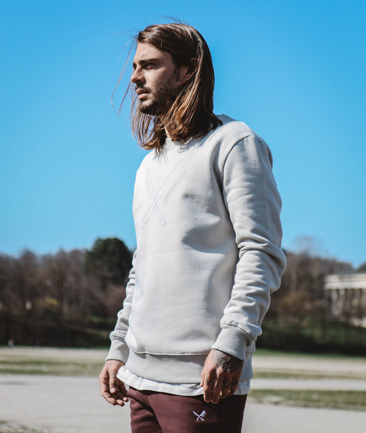 Line Blades Crew Neck Sweater sweatshirt by Distorted People