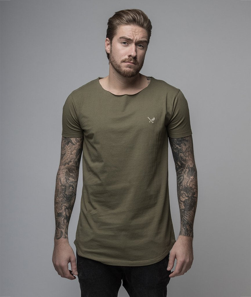 Cutted Neck Lettering long t-shirt by Distorted People