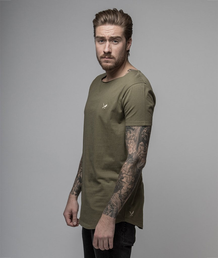Cutted Neck Lettering long t-shirt by Distorted People