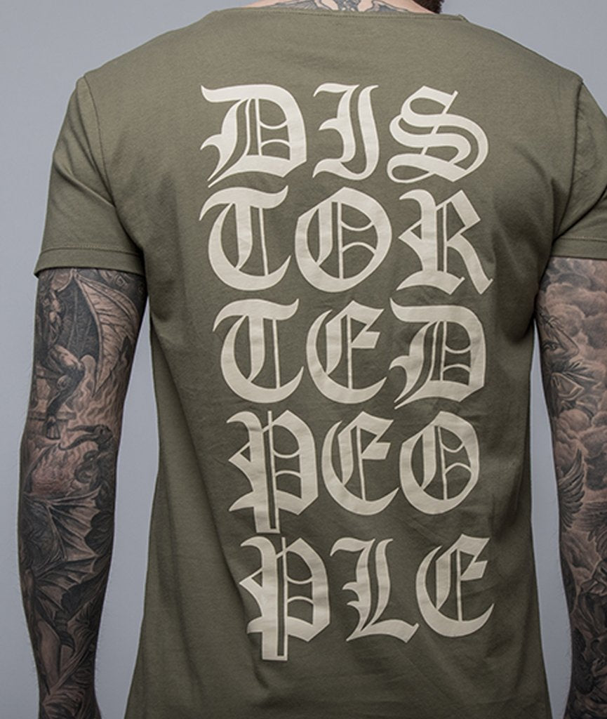 Cutted Neck Lettering long t-shirt by Distorted People