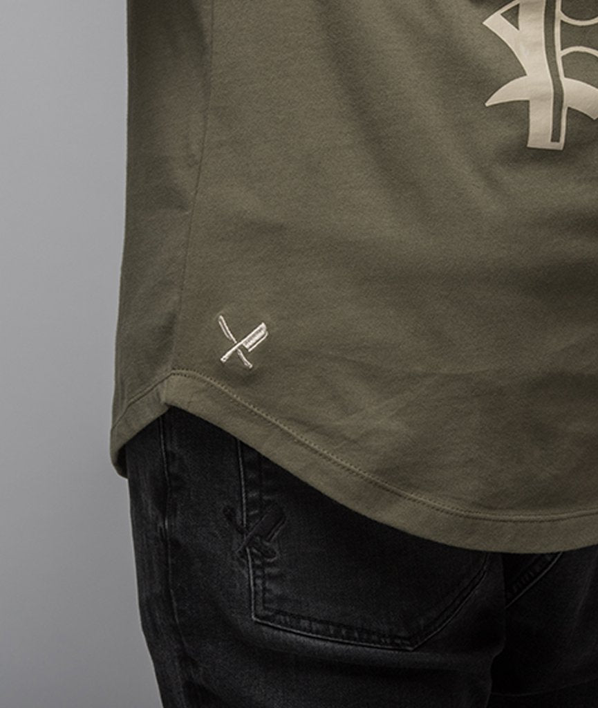 Cutted Neck Lettering long t-shirt by Distorted People