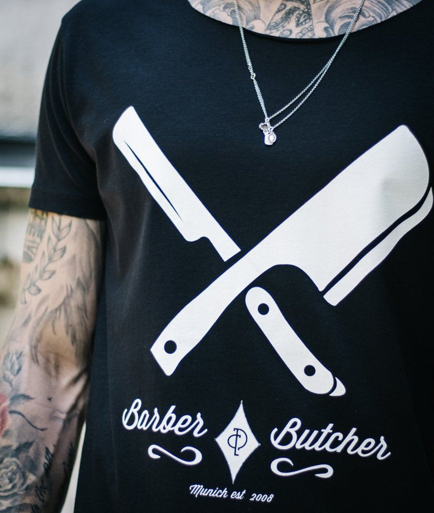Barber & Butcher Cutted Neck t-shirt by Distorted People