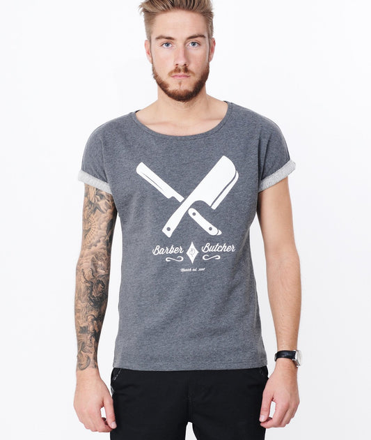 BARBER & BUTCHER grand neck Sweat-T-Shirt by Distorted People