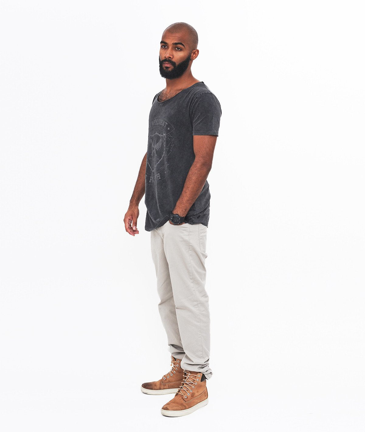 STATEMENT OF FAITH cutted grand neck t-shirt by Distorted People