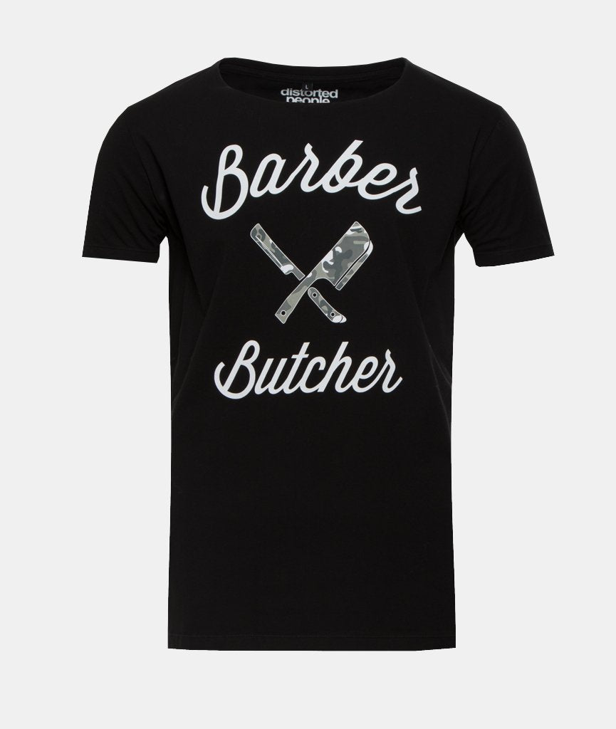 BB Blades Camo Cutted Neck t-shirt by Distorted People