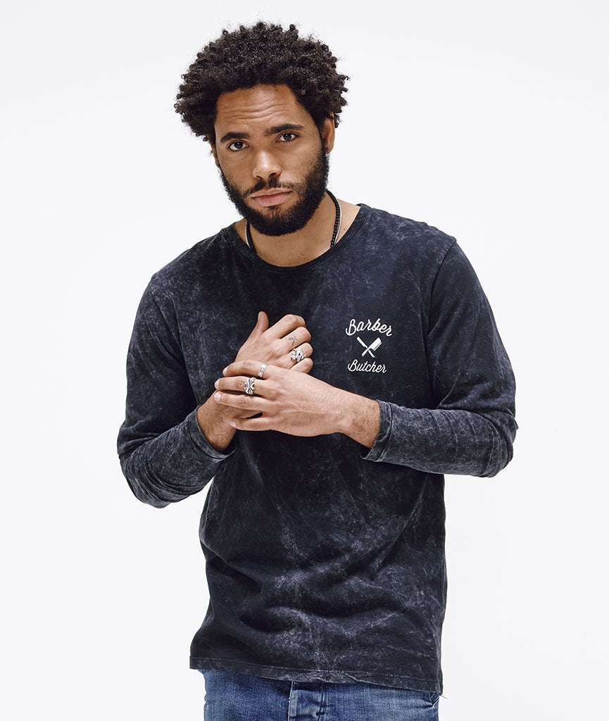 BB BLADES CHEST crew neck Longsleeve by Distorted People