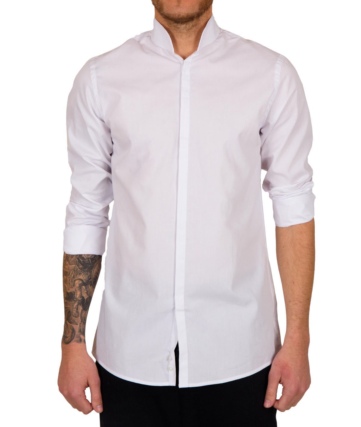 HARPER regular fit stand-up collar shirt by Distorted People