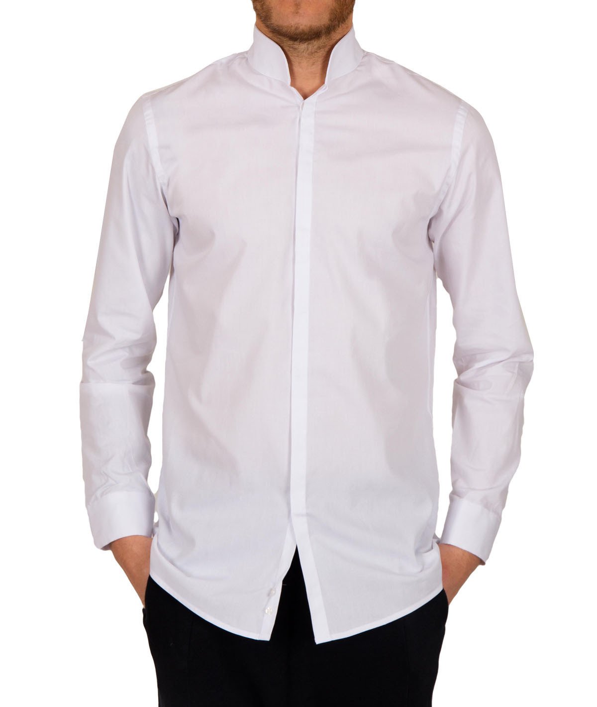 HARPER regular fit stand-up collar shirt by Distorted People