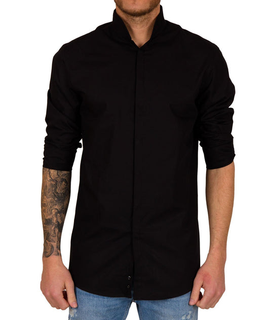 HARPER regular fit stand-up collar shirt by Distorted People
